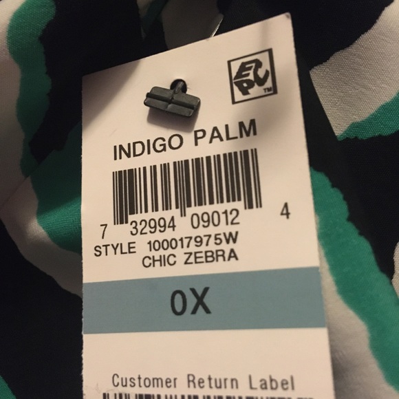 Alfani Woman Indigo Palm Chic Animal Zebra Top NWT - Picture 4 of 6